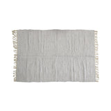 NNEDSZ Large Chindi Cotton Handmade Floor Mat with Tassels 90 x 150 cm Silver
