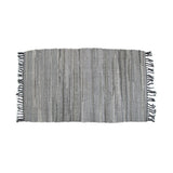 NNEDSZ Tonal Chindi Cotton Handmade Floor Mat with Tassels 70 x 120 cm Grey