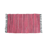 NNEDSZ Tonal Chindi Cotton Handmade Floor Mat with Tassels 70 x 120 cm Pink