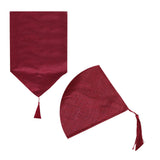 NNEDSZ Metallic Texture Table Runner with Tassel 33 x 180 cm Red