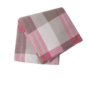 NNEDSZ 180GSM Extra Large Polar Fleece Throw Blanket 150 x 200cm Plaid Pink