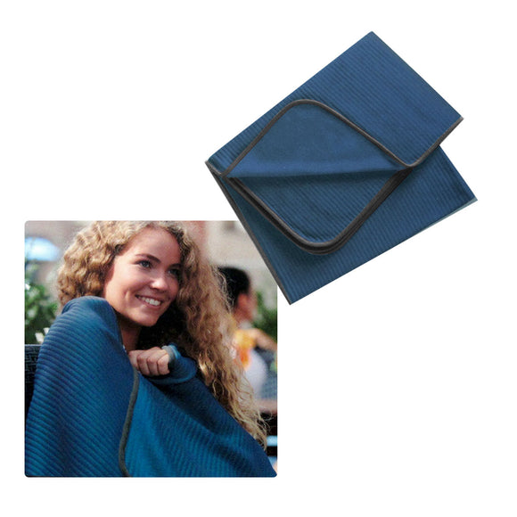 NNEDSZ 250GSM Ribbed Polar Fleece Throw 100 x 150cm Blue