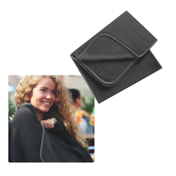 NNEDSZ 250GSM Ribbed Polar Fleece Throw 100 x 150cm Charcoal
