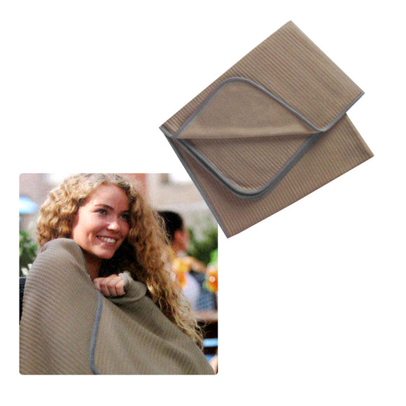 NNEDSZ 250GSM Ribbed Polar Fleece Throw 100 x 150cm Latte