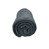 NNEDSZ Solid Colour Soft Coral Fleece Throw Rug 127 x 152 cm Charcoal