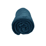NNEDSZ Solid Colour Soft Coral Fleece Throw Rug 127 x 152 cm Indigo