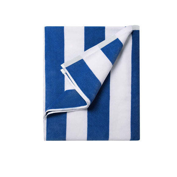 NNEDSZ 400GSM Cabana Stripe Cotton Polyester Beach Towel Blue