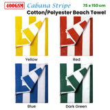 NNEDSZ 400GSM Cabana Stripe Cotton Polyester Beach Towel Blue