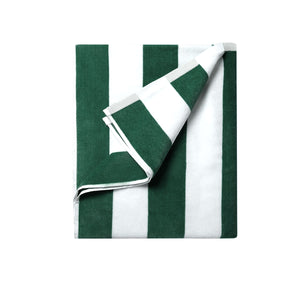 NNEDSZ 400GSM Cabana Stripe Cotton Polyester Beach Towel Dark Green