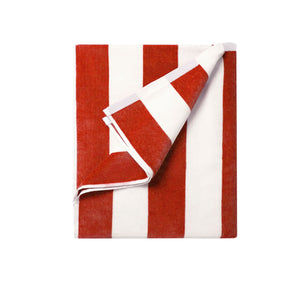 NNEDSZ 400GSM Cabana Stripe Cotton Polyester Beach Towel Red