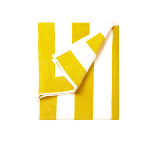 NNEDSZ 400GSM Cabana Stripe Cotton Polyester Beach Towel Yellow