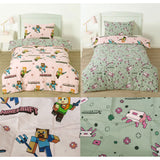 NNEDSZ MOJANG Minecraft Reversible Cotton Boys Girls Quilt Cover Set Single