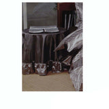NNEDSZ Boudoir Caledonia Black Silver Round Tablecloth