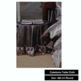 NNEDSZ Boudoir Caledonia Black Silver Round Tablecloth
