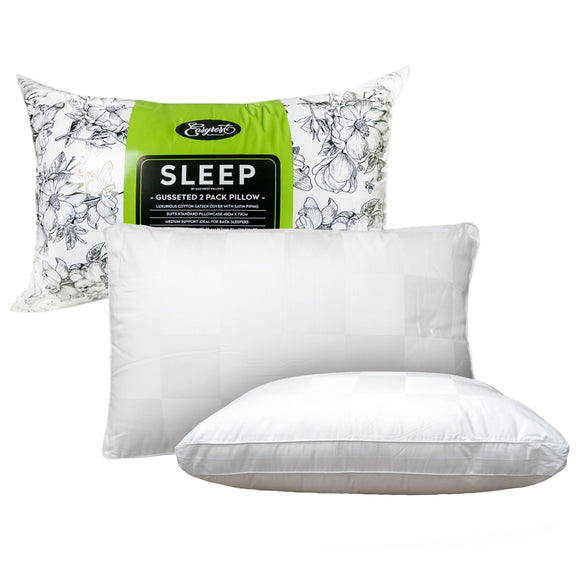 NNEDSZ Easyrest Sleep Twin Pack Gusseted Medium Standard Pillows