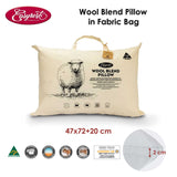 NNEDSZ Easyrest Wool Blend Standard Pillow in Fabric Bag 47 x 72 + 20 cm