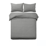 NNEDSZ Designer Selection Ascot Embossed Quilt Cover Set Grey Queen