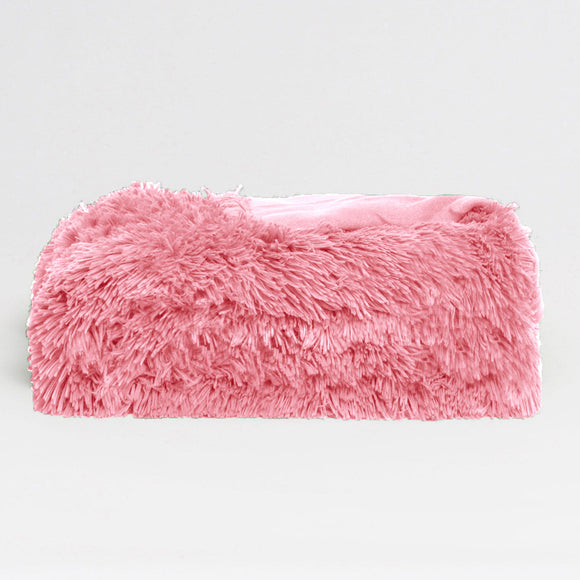NNEDSZ Hotel Living Long Hair Faux Fur Throw Rug Pink
