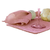 NNEDSZ Set of 6 Embossed Polyester Cotton Napkins Blossom Pink 40 x 40cm