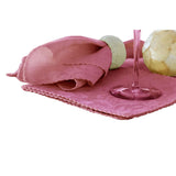 NNEDSZ Set of 6 Embossed Polyester Cotton Napkins Mauveglow 40 x 40cm
