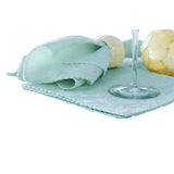 NNEDSZ Set of 6 Embossed Polyester Cotton Napkins Light Turquoise 40 x 40cm