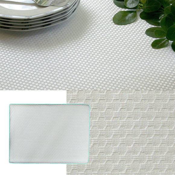 NNEDSZ Invitation Prestige Cotton Rich Jacquard Off White Table Cloth 180 x 180 cm