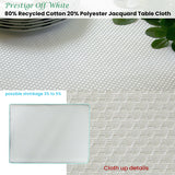 NNEDSZ Invitation Prestige Cotton Rich Jacquard Off White Table Cloth 160 x 300 cm