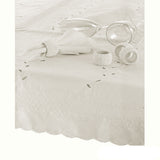 NNEDSZ Embroidered Tablecloth - 170x360cm Oblong MARSHMALLOW