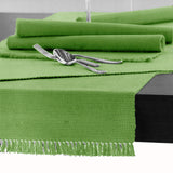 NNEDSZ Cotton Ribbed Table Runner 45cm x 150cm - APPLE GREEN