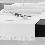 NNEDSZ Cotton Ribbed Table Runner 45cm x 150cm - BRIGHT WHITE