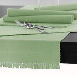 NNEDSZ Cotton Ribbed Table Runner 45cm x 150cm - REED GREEN