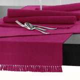 NNEDSZ Cotton Ribbed Table Runner 45cm x 200cm - FUSCHIA