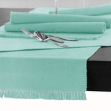 NNEDSZ Cotton Ribbed Table Runner 45cm x 200cm - LIGHT TURQUOISE