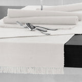 NNEDSZ Cotton Ribbed Table Runner 45cm x 200cm - MARSHMALLOW
