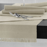NNEDSZ Cotton Ribbed Table Runner 45cm x 200cm - PEBBLE