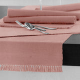 NNEDSZ 100% COTTON Ribbed Table Runner Blossom Pink 45 x 150cm