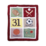 NNEDSZ Sports Embroidered Nursery Baby Blanket/Coverlet 91 x 114 cm