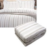 NNEDSZ Brighton Road Regatta Stone Quilted Quilt Cover Set Queen