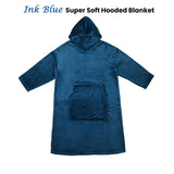 NNEDSZ Ink Blue Super Soft Hooded Blanket Small/Medium