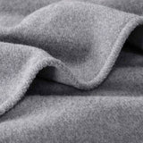 NNEDSZ Laconia 400GSM Premium Pure Wool Blanket Grey Double