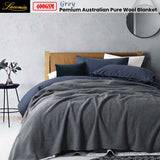 NNEDSZ Laconia 400GSM Premium Pure Wool Blanket Grey Super King
