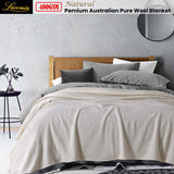 NNEDSZ Laconia 400GSM Premium Pure Wool Blanket Natural Double