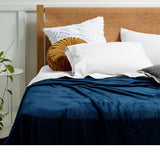 NNEDSZ Super Soft Blanket Single Size 160 x 240 cm Ink Blue