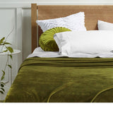 NNEDSZ Super Soft Blanket Single Size 160 x 240 cm Moss Green