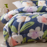 NNEDSZ Accessorize Bella Blue Floral 3 Piece Comforter Set Queen