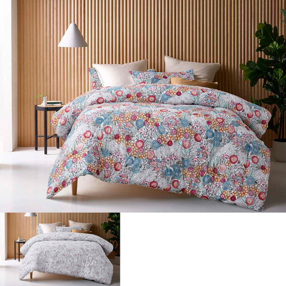 NNEDSZ Amara Washed Cotton Printed Reversible Comforter Set Queen