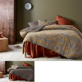 NNEDSZ Clove Washed Cotton Printed Reversible Comforter Set King