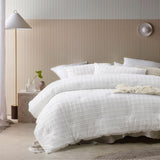 NNEDSZ Vintage Design Homewares 3 Pcs Parquet White Comforter Set King