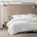 NNEDSZ Vintage Design Homewares 3 Pcs Parquet White Comforter Set King
