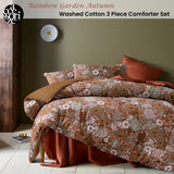 NNEDSZ Accessorize 3 Pcs Rainbow Garden Autumn Washed Cotton Comforter Set Queen